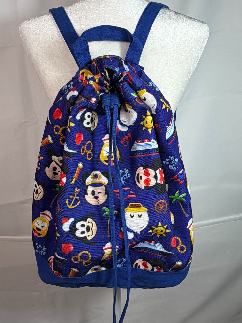 Disney Cruise Line DCL Drawstring Backpack Bag Mickey Minnie Nautical Sailor